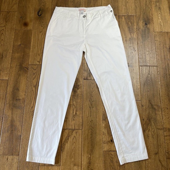 fresh produce Pants - FRESH PRODUCE Womens White Pants Size 12 Straight Cotton Spandex